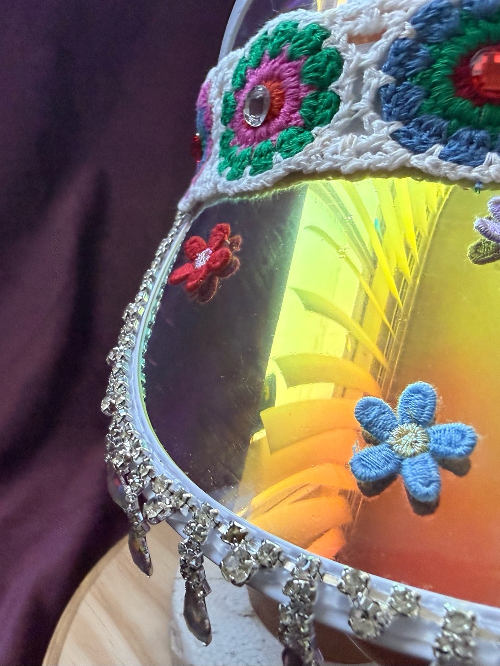 Iridescent Crochet Floral Visor - Picture 4 of 6